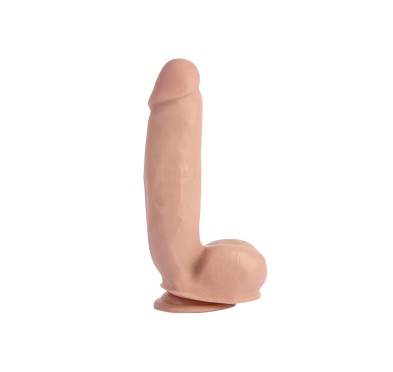 Żylasty miły w dotyku penis z przyssawką 21 cm